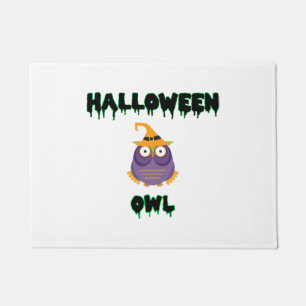 Paillasson hibou d'Halloween coloré