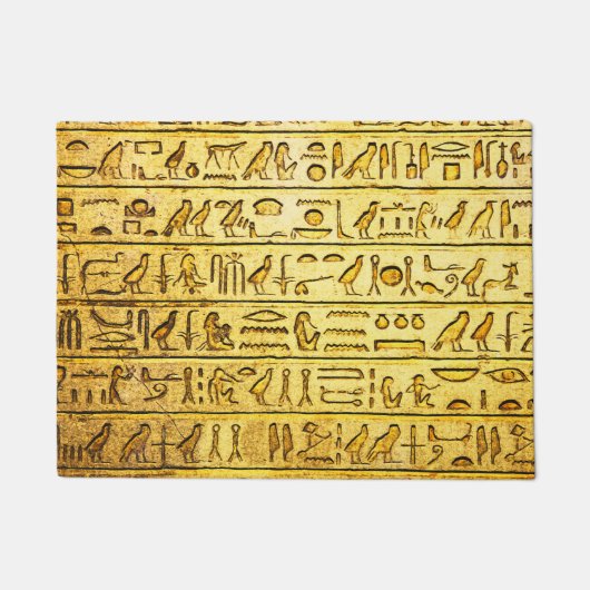 Paillasson Hiéroglyphes égyptiens anciens Jaune (Devant)
