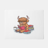 Paillasson Highland Cattle Cow Lire les livres Boire Café Cla (Devant)