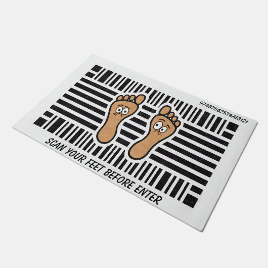 Paillasson Hilarious Funny Feet Code barre (Incliné)