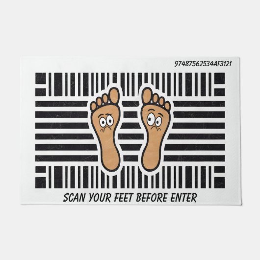 Paillasson Hilarious Funny Feet Code barre (Devant)