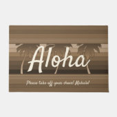 Paillasson Hilo Palms Hawaïens Brown Aloha rayé (Devant)