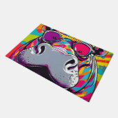 Paillasson Hippo Avec Lunettes De Soleil Pop Art (Incliné)