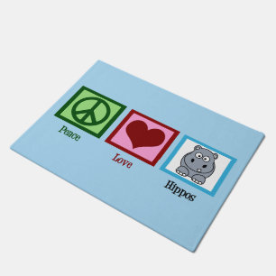Paillasson Hippopotames d'amour de paix