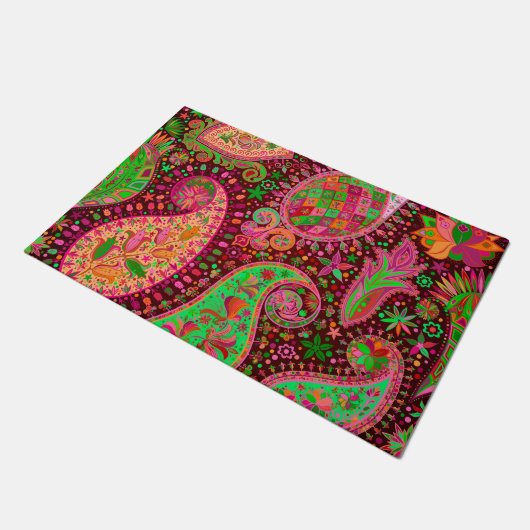 Paillasson Hippy Peace Retro Colorful Boho Chic (Incliné)