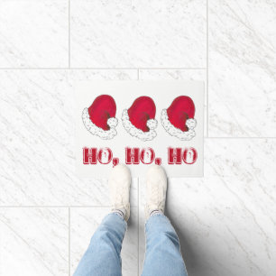 Paillasson HO HO Joyeux Noël Rouge Père Noël Casquette Noël N