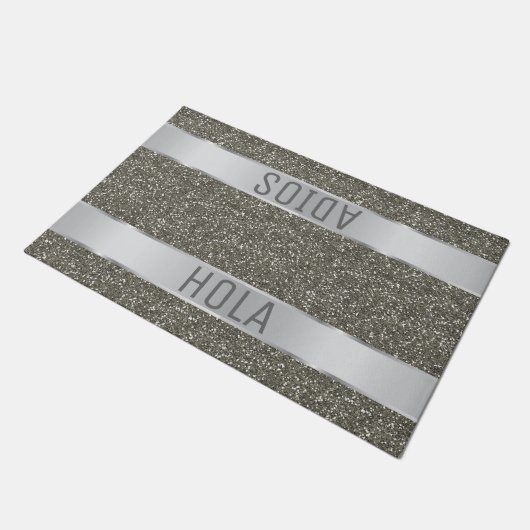 Paillasson Hola Adios Espagne Typographie Parties scintillant (Incliné)