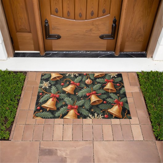 Paillasson Holiday Bells, Decorative Christmas Pattern, (De plein air)