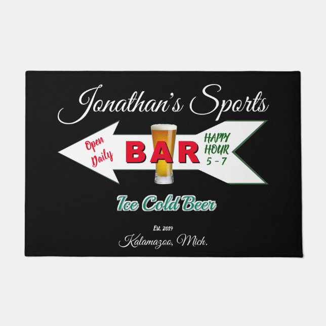 Paillasson Home Bar Tavern Man Cave Cold Beer Man Cave (Devant)