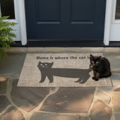 Paillasson Home est là où le chat est noir mat de chat