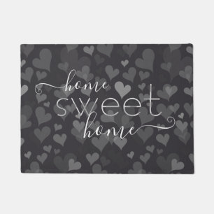 Paillasson Home Sweet Home Adorable Girly Moderne Cute Grey
