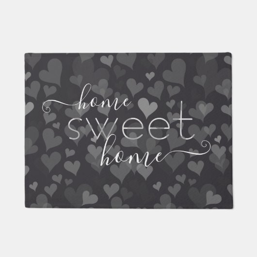 Paillasson Home Sweet Home Adorable Girly Moderne Cute Grey (Devant)