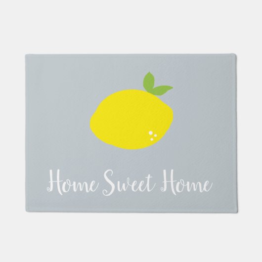 Paillasson Home Sweet Home Lemon Gris Sol Mat (Devant)
