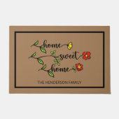 Paillasson Home Sweet Home Nom de famille Nouvelle adresse (Devant)