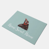 Paillasson Home Sweet Home Rooster Gris Plancher Mat (Incliné)