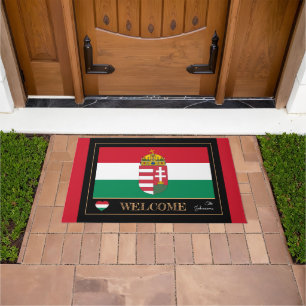 Paillasson Hongrie & Hongrois Flag house mats/sports Bienvenu