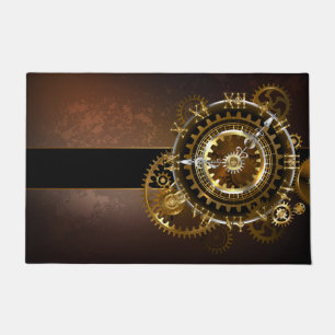 Paillasson Horloge Steampunk avec des engrenages anciens