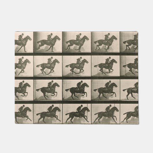 Paillasson Horse Motion Photographie Vintage (Devant)