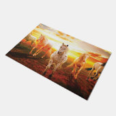 Paillasson Horses at sunset throw pillow (Incliné)