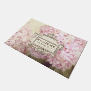 Paillasson Hortensia vintage de rose de style personnalisé