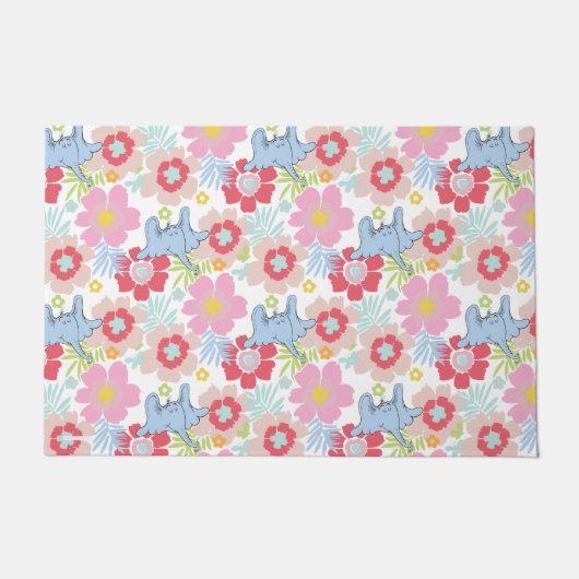 Paillasson Horton Entend Un Qui | Motif à fleurs Pastel (Devant)