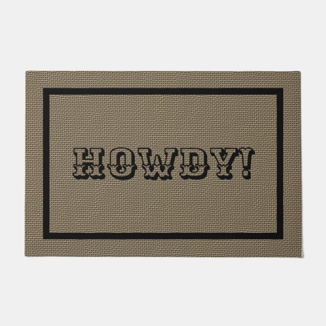 Paillasson Howdy Western Rustic Welcome Mat | Grand mat de po (Devant)