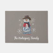 Paillasson Howdy Winter Cowboy Snowman (Devant)