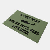 Paillasson Huey Pilot et Intel Nerd Live Here (Incliné)