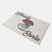 Paillasson Huître côtière Howdy Darlin avec verre Turquoise (Incliné)