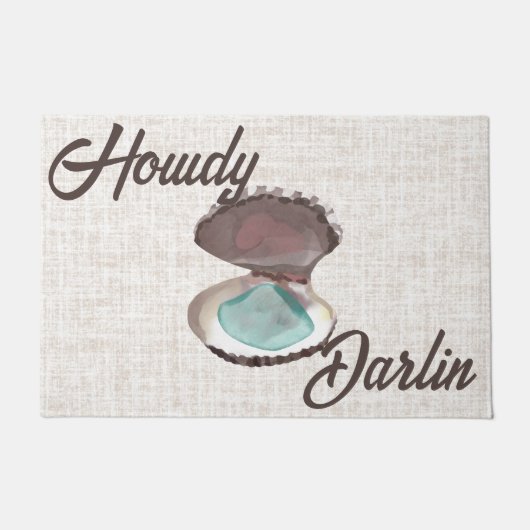 Paillasson Huître côtière Howdy Darlin avec verre Turquoise (Devant)