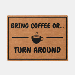 Paillasson Humour de café drôle Minimaliste Brun rustique