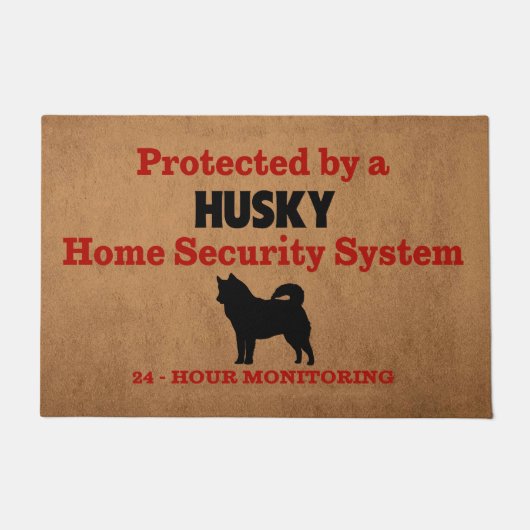 Paillasson Husky Home Security 24 heures Amoureux de les chie (Devant)