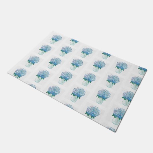 Paillasson Hydrangée bleue et violette (Incliné)