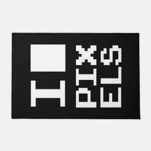 Paillasson I Love Pixels, design geek, art des pixels