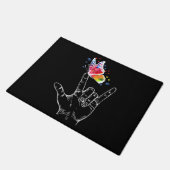 Paillasson I Love You Hand Sign Language Butterfly Autism (Incliné)