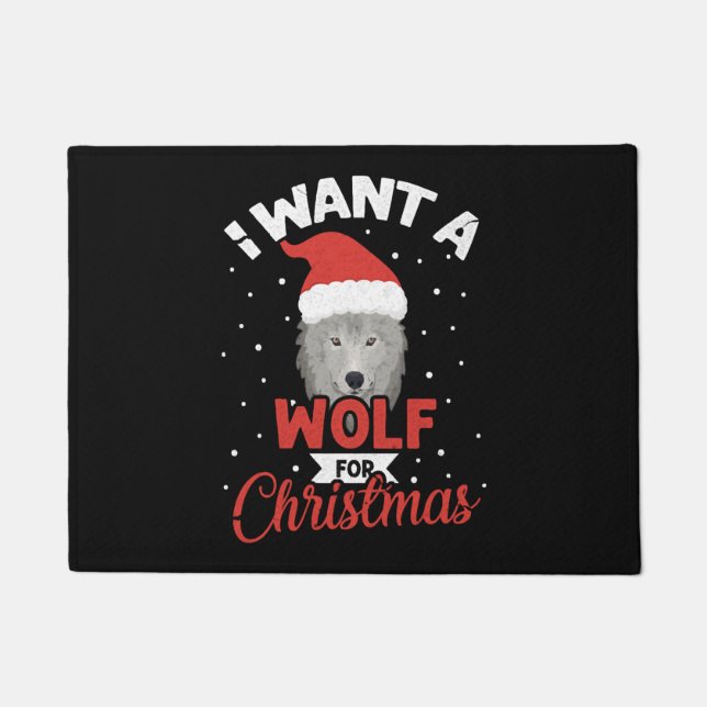 Paillasson I Want A Wolf For Christmas (Devant)