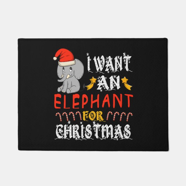 Paillasson I Want An Elephant For Christmas Xmas Elephant (Devant)