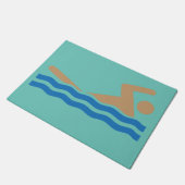 Paillasson Icône de natation en couleurs (Incliné)