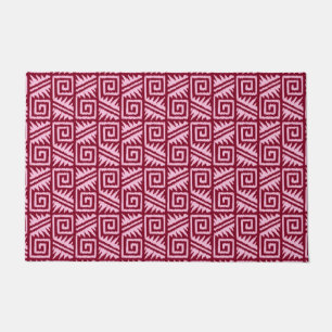 Paillasson Ikat Aztèque Tribal - Bordeaux et Rose