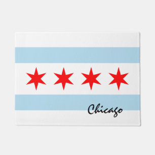 Paillasson Illinois State & Chicago Flag USA house mat /sport