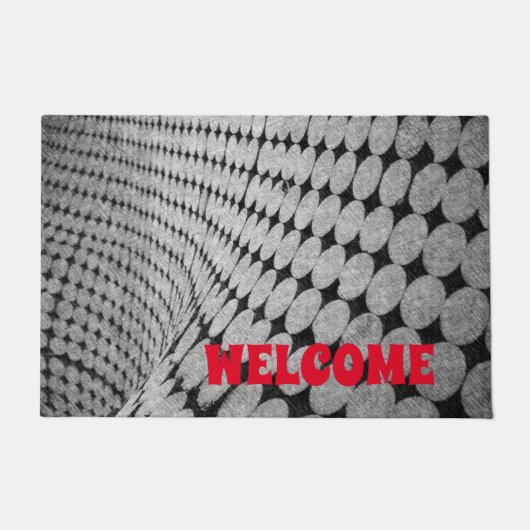 Paillasson Illusion optique monochromatique Noir Blanc Bienve (Devant)