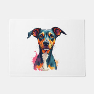 Paillasson Illustration d'art pop de portrait de chien coloré