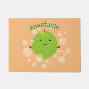 Paillasson Illustration de bulles de chaux vert mou