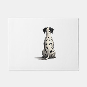Paillasson Illustration de chien dalmatien vintage vu de derr