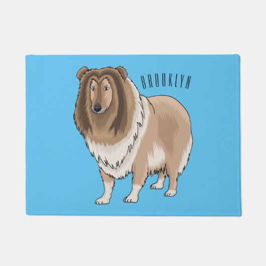 Paillasson Illustration de chien Rough collie (Devant)
