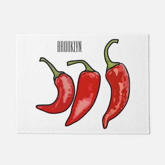 Paillasson Illustration de chili (Devant)