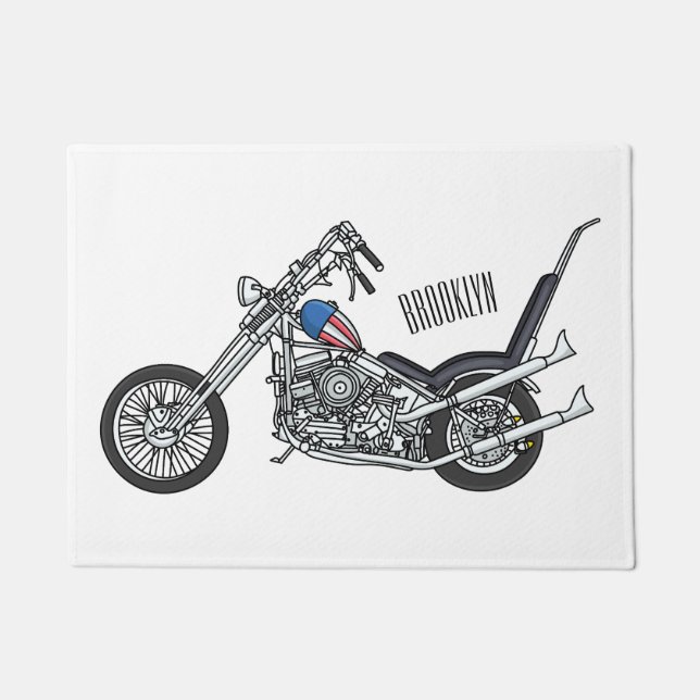 Paillasson Illustration de Chopper Motorcycle 1950 (Devant)