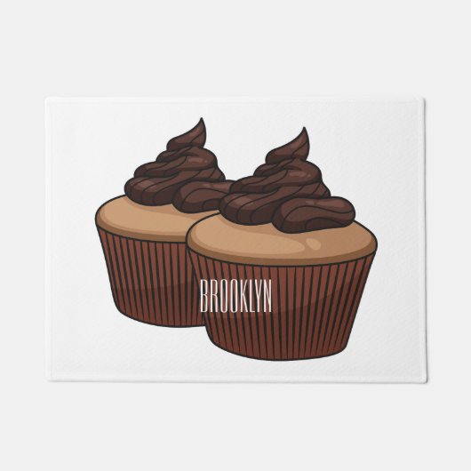 Paillasson Illustration de Cupcake (Devant)