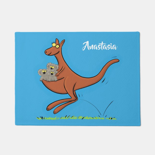 Paillasson Illustration de dessin animé Cute kangaroo et koal (Devant)