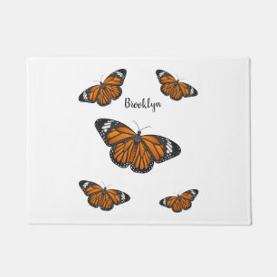 Paillasson illustration de dessin animé de papillon monarque